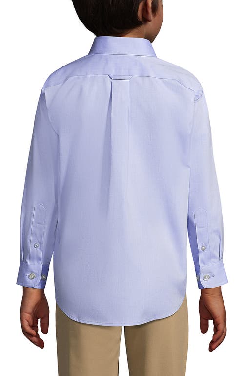 LANDS' END LANDS' END SCHOOL UNIFORM BOYS LONG SLEEVE NO IRON PINPOINT DRESS SHIRT