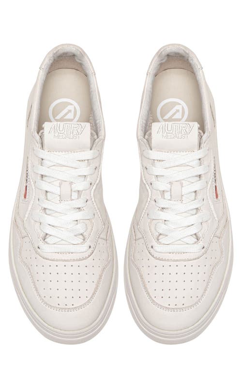 Shop Autry Medalist Low Sneaker In Solidgoat White