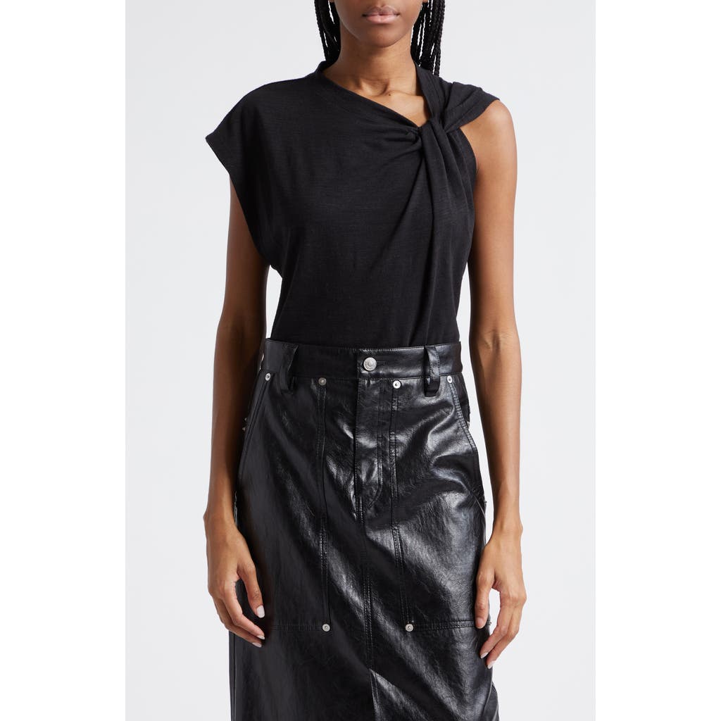 Isabel Marant Asymmetric Organic Cotton T-shirt In Black
