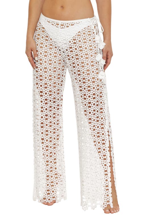 Trina Turk Chateau Floral Mesh Cover-Up Pants Vanilla at Nordstrom,