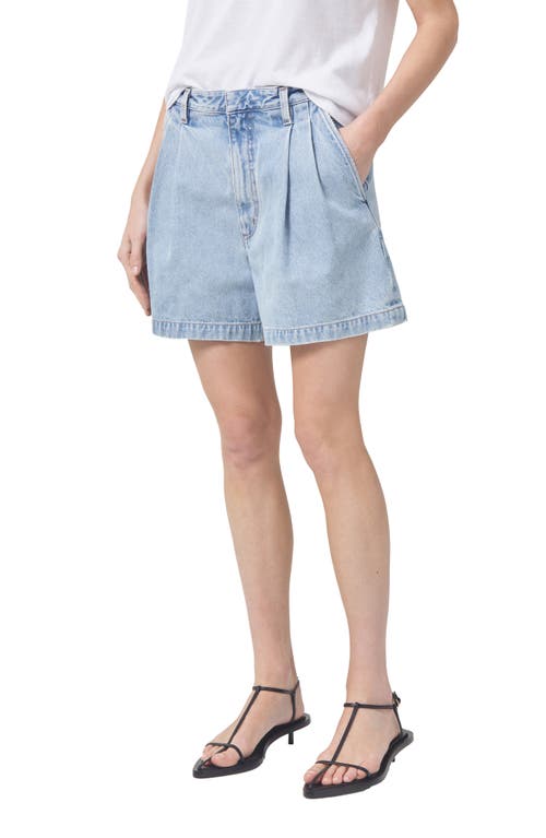 AGOLDE Becker Pleated Relaxed Fit Denim Shorts in Rotate at Nordstrom, Size 23
