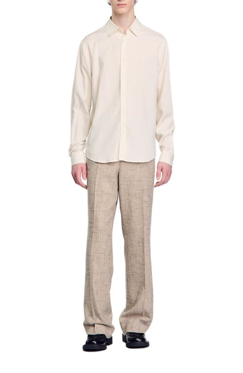 Shop Sandro Long-sleeved Loose-fit Shirt In White