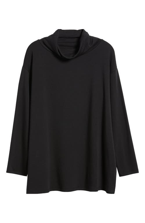 Shop Eileen Fisher Cowl Neck Knit Top In Black