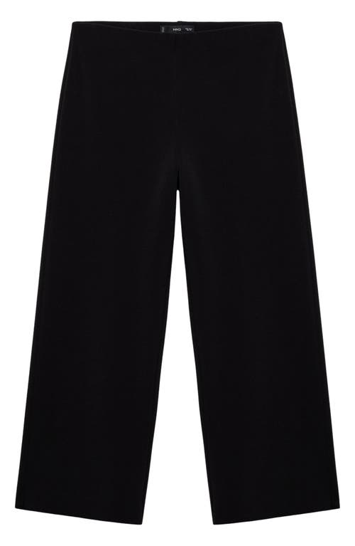 Shop Mango Flowy Wide Leg Crop Pants In Black