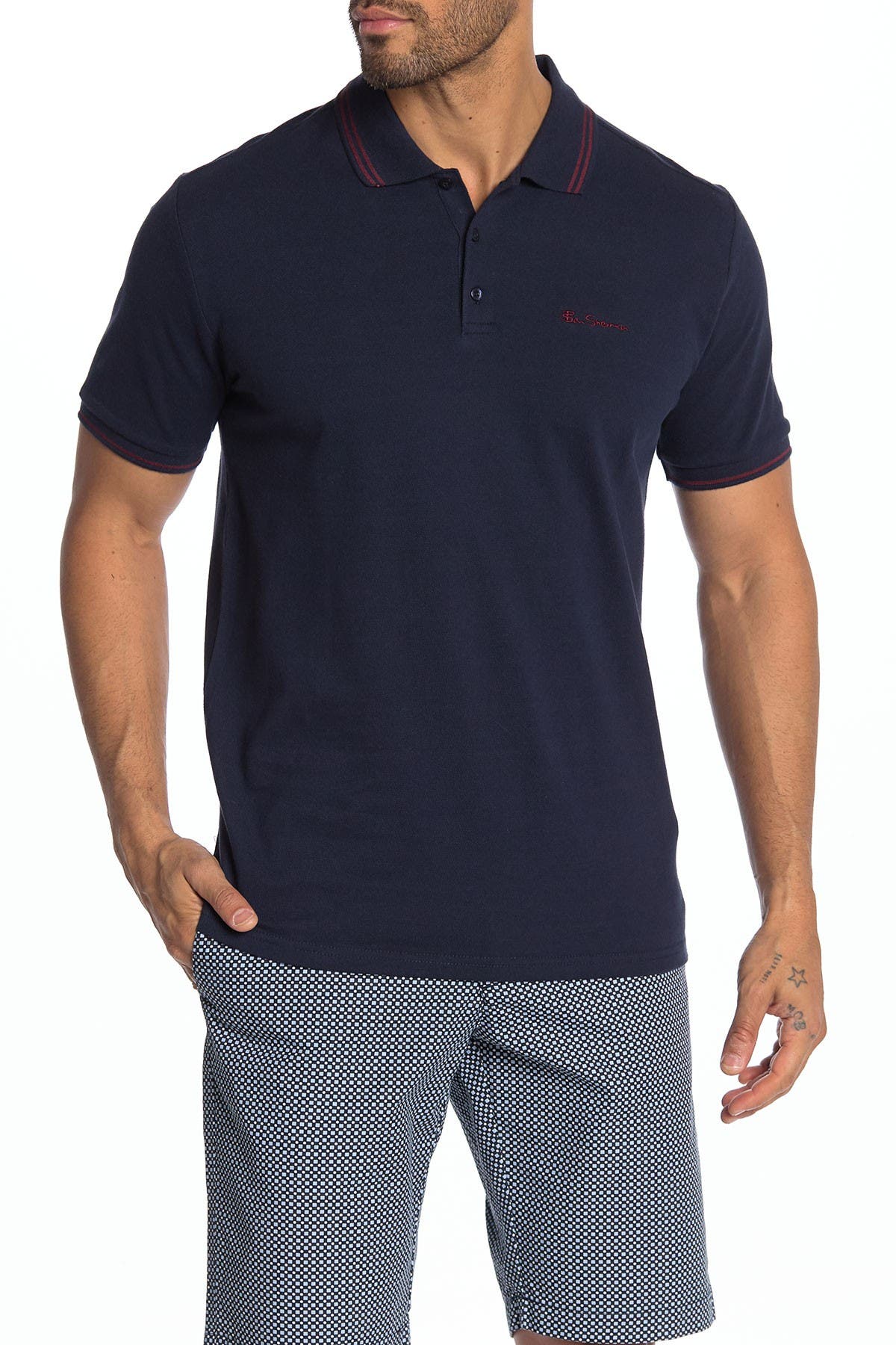 ben sherman knitted polo shirt