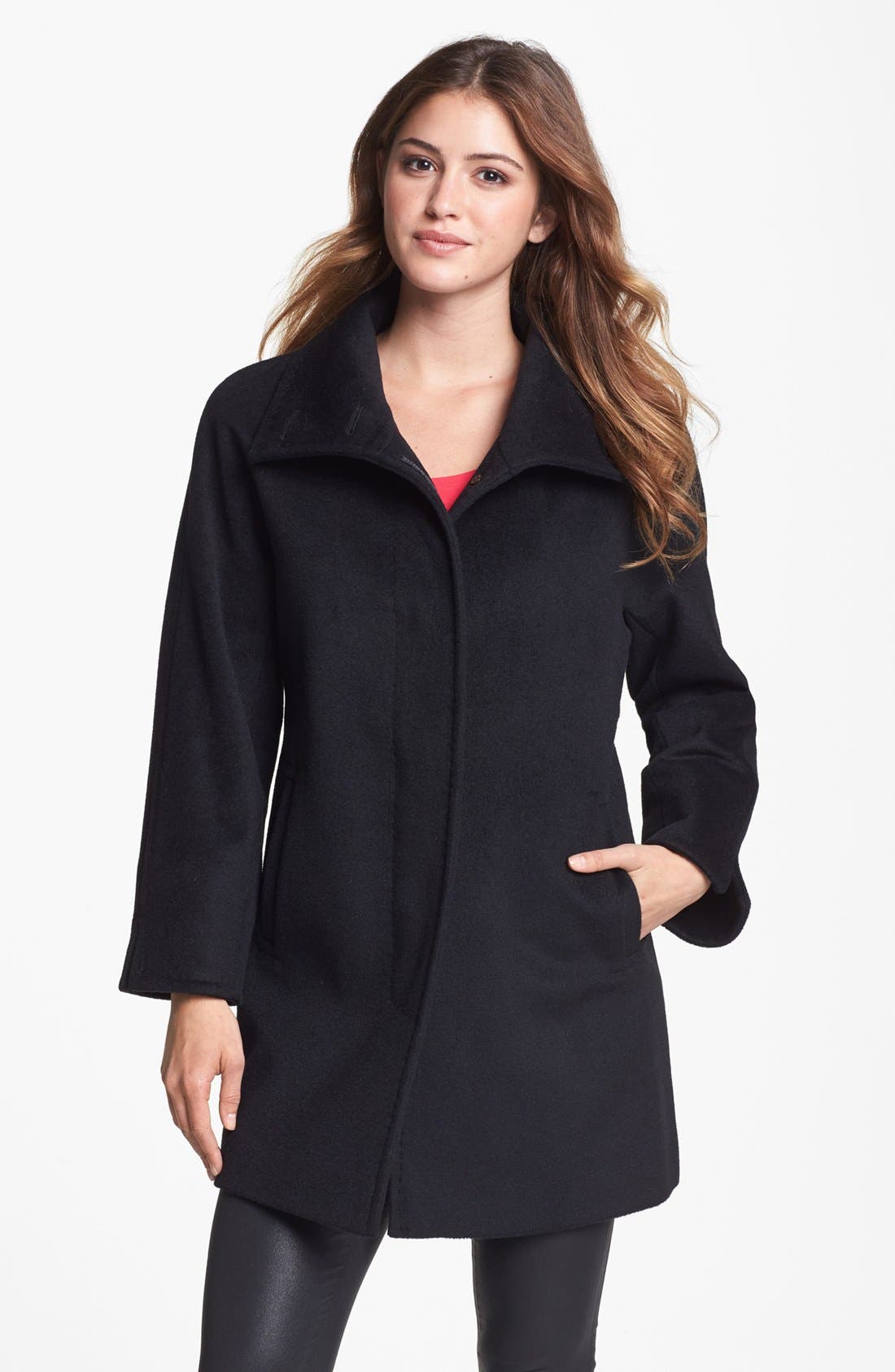 Ellen Tracy Wool Blend ALine Coat (Nordstrom Exclusive) (Regular