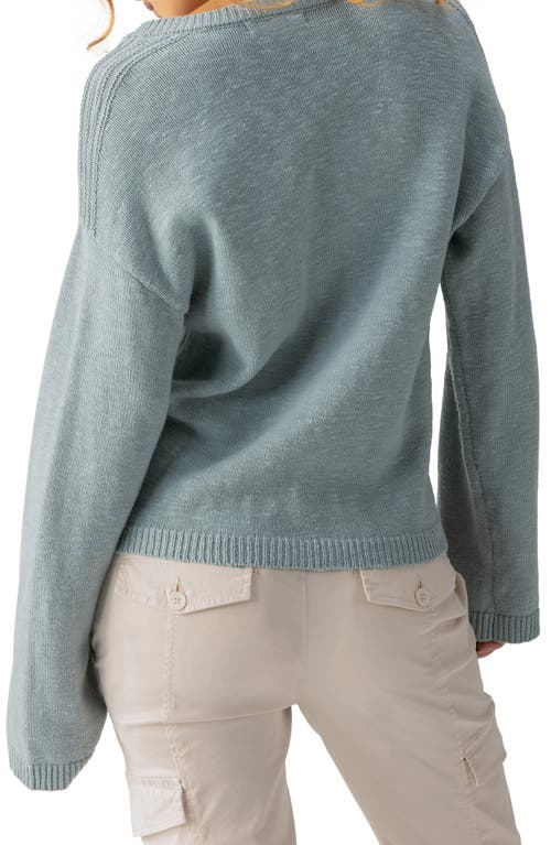 Shop Sanctuary Chill Vibes Cotton V-neck Sweater In Eucalyptus