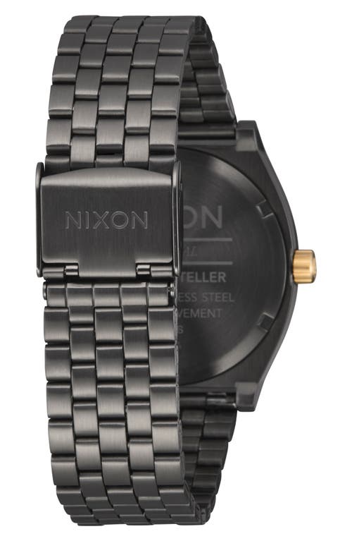 Shop Nixon The Medium Time Teller Bracelet Watch, 31mm In Gunmetal/lavender/gold