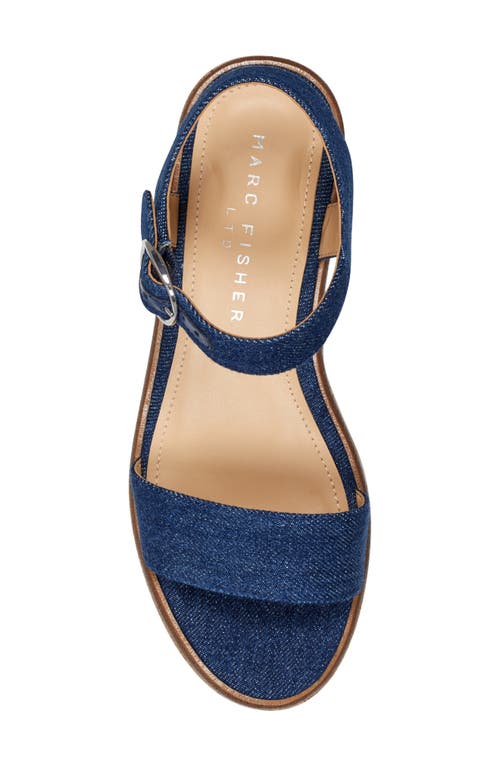 Marc Fisher Ltd Quessa Platform Sandal In Dark Blue