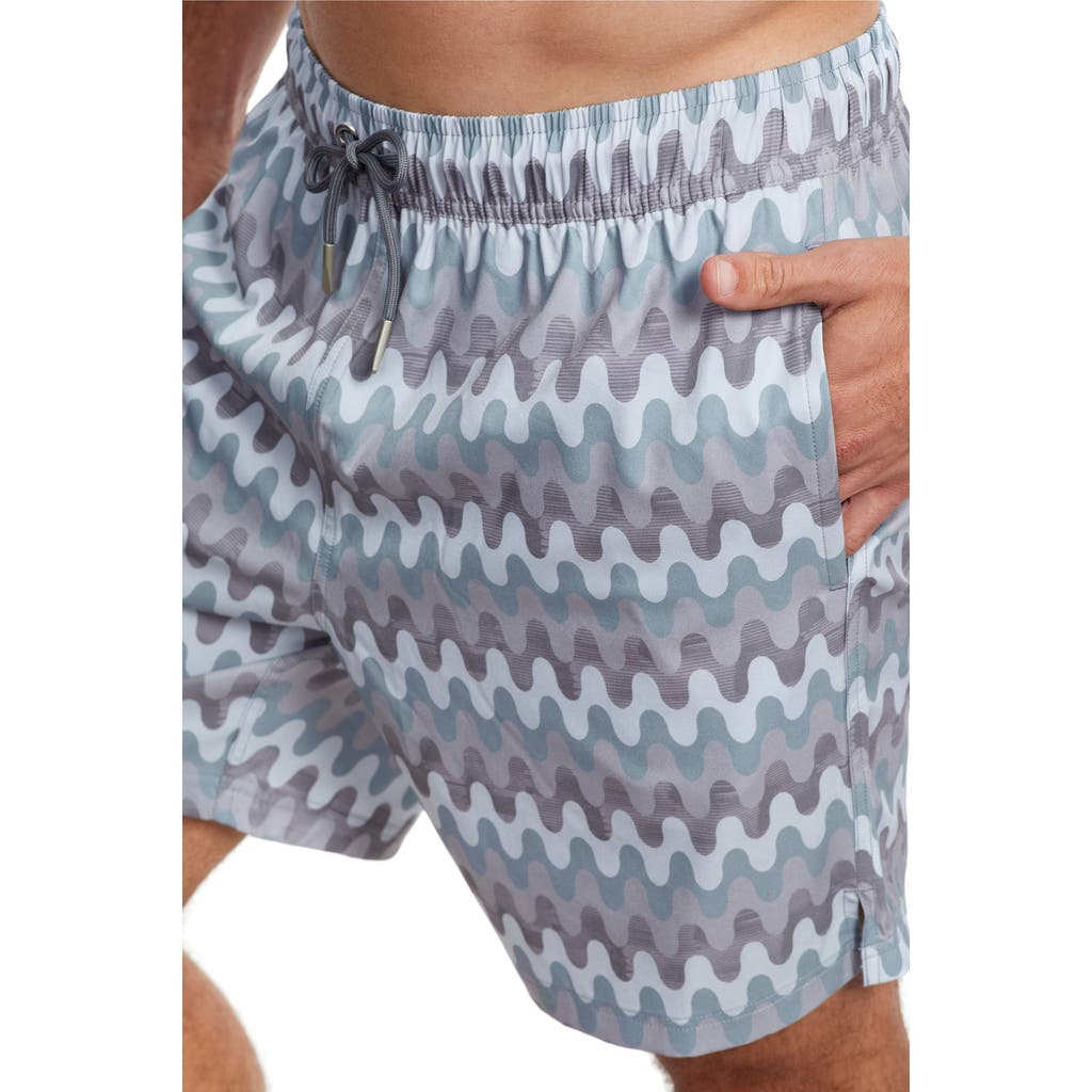 Shop Gottex Men Beach Vibe 7" Swim Shorts In Multi Grey