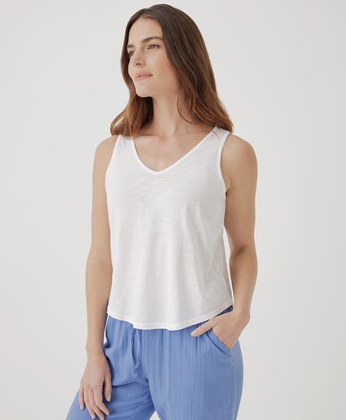 Pact Organic Featherweight Slub Reversible Tank In White