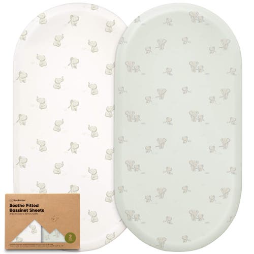 Keababies 2-pack Soothe Fitted Bassinet Sheets In Elly
