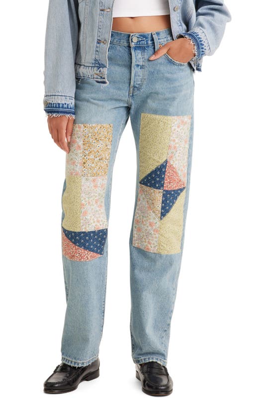 Levi's 501® '90s Straight Leg Patchwork Jeans In Blue