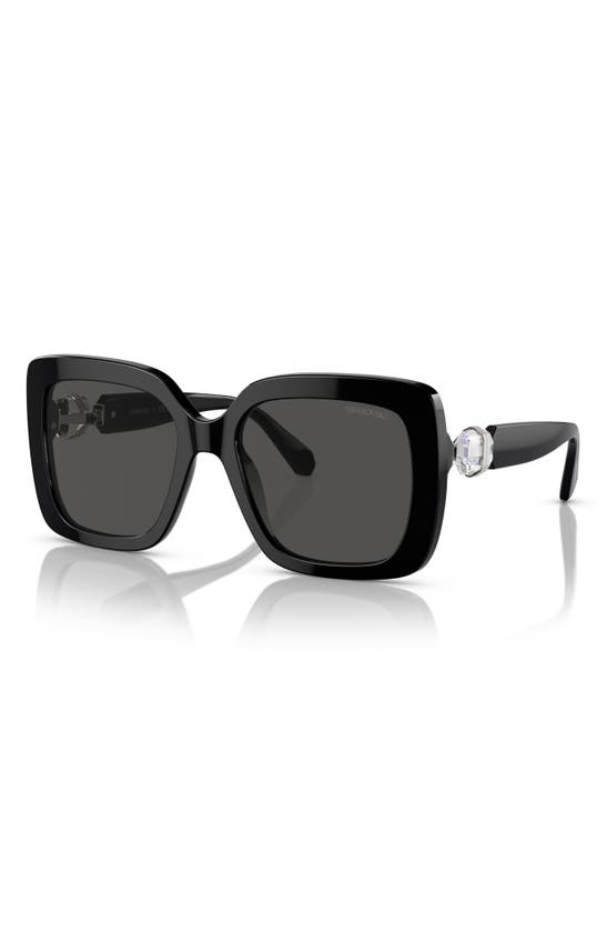 Swarovski Crystal-embellished Sunglasses In Black Grey