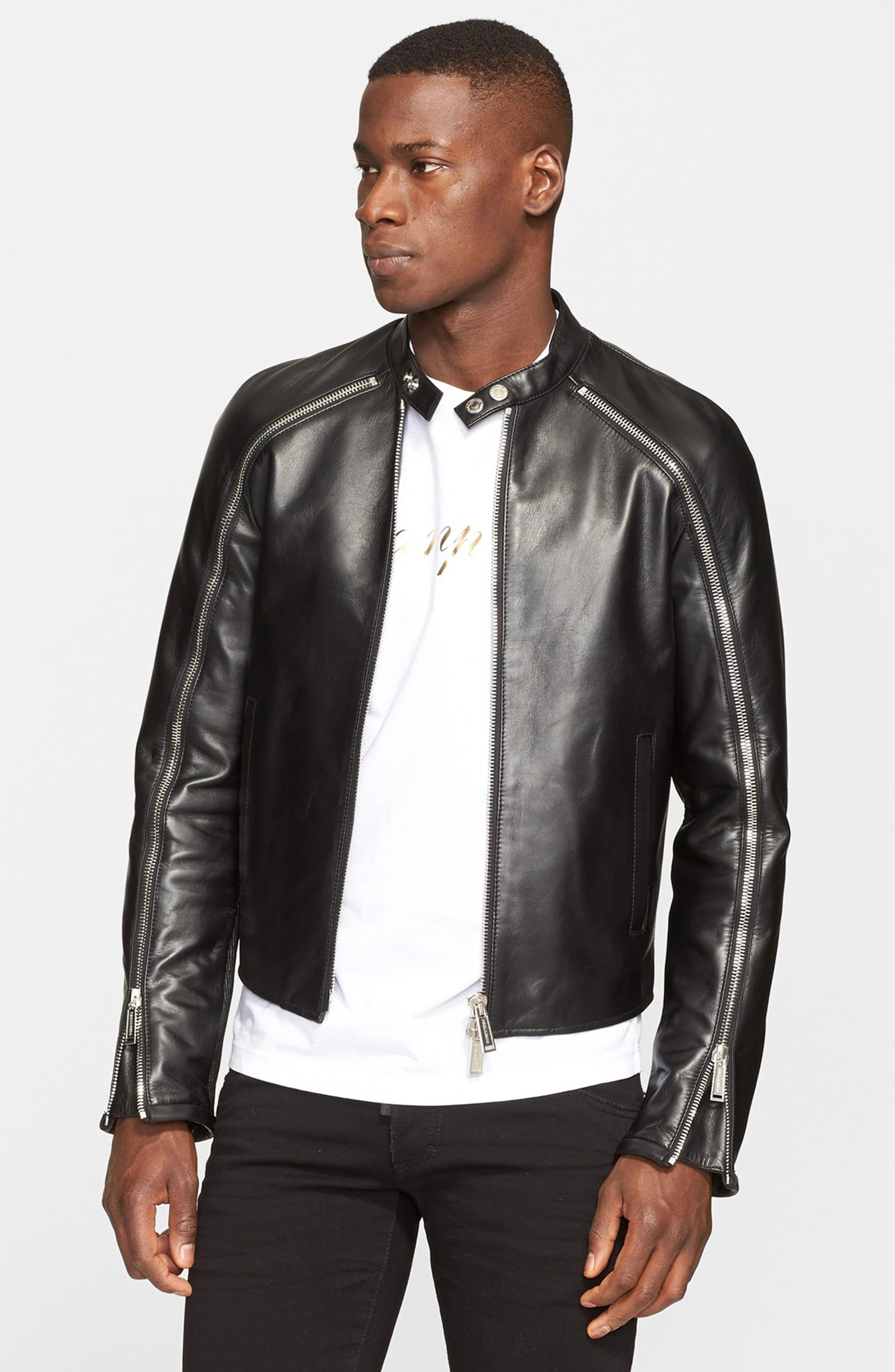 Dsquared2 'Icon' Leather Moto Jacket | Nordstrom