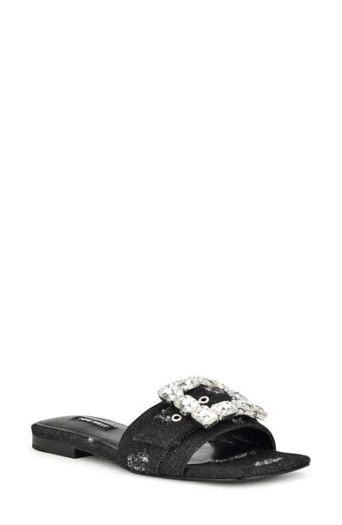 Nine West Matter Crystal Buckle Slide Sandal at Nordstrom,