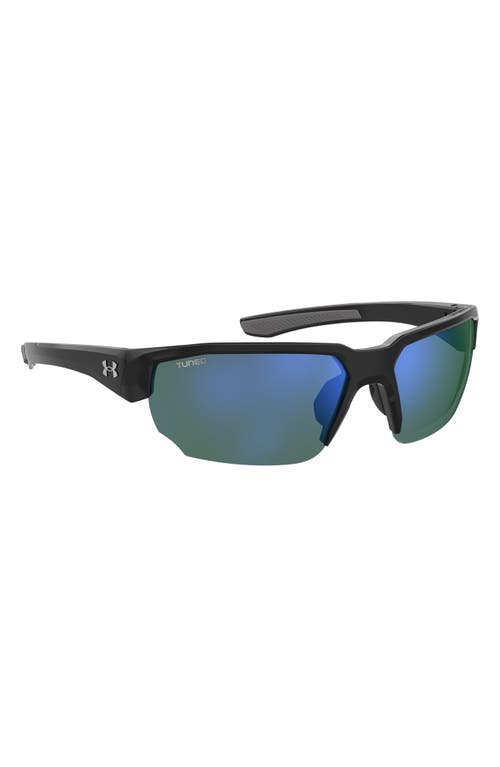 Shop Under Armour 70mm Polarized Oversize Sport Sunglasses In Black Grey/green