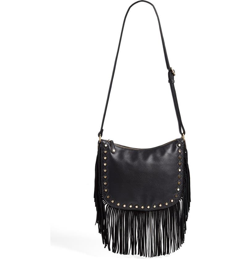 Hobo Faux Leather Fringe Crossbody Bag
