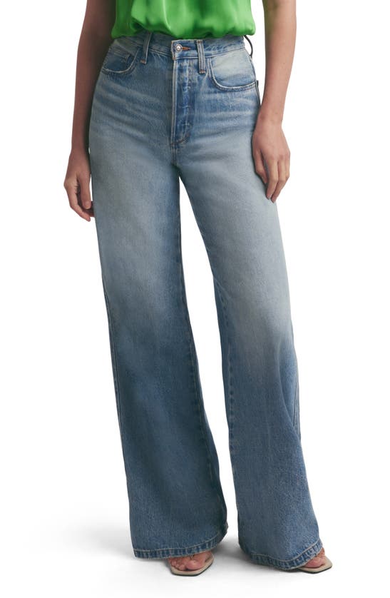 Shop Favorite Daughter The Masha High Waist Wide Leg Jeans In Margate