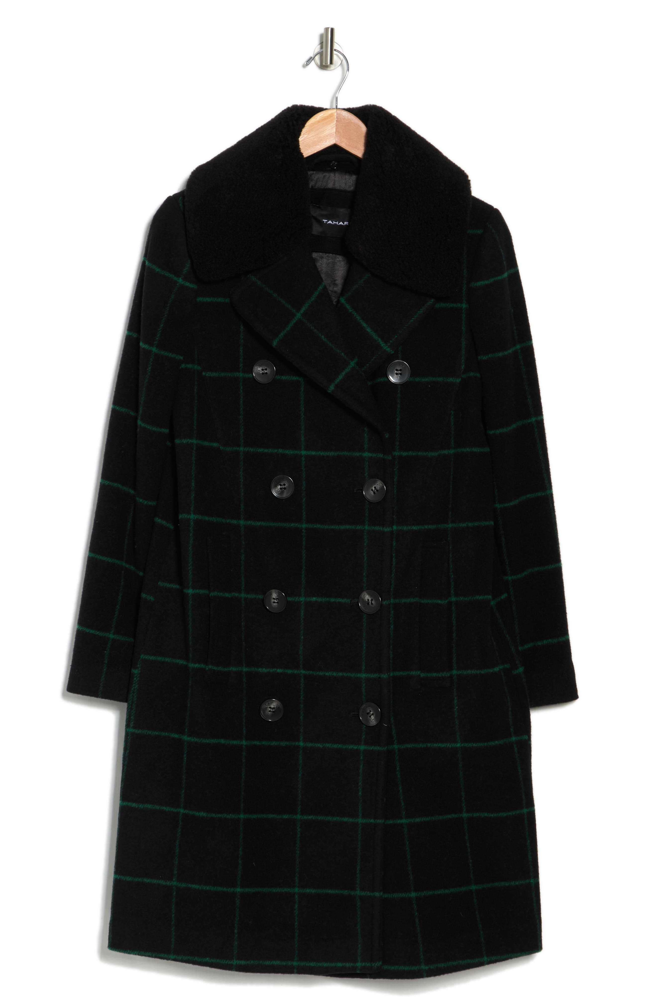 tahari plaid coat