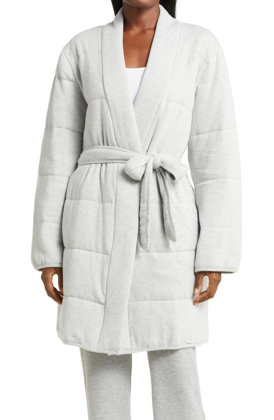 Pj Salvage Quilt Dreams Peachy Jersey Robe In Heather Grey