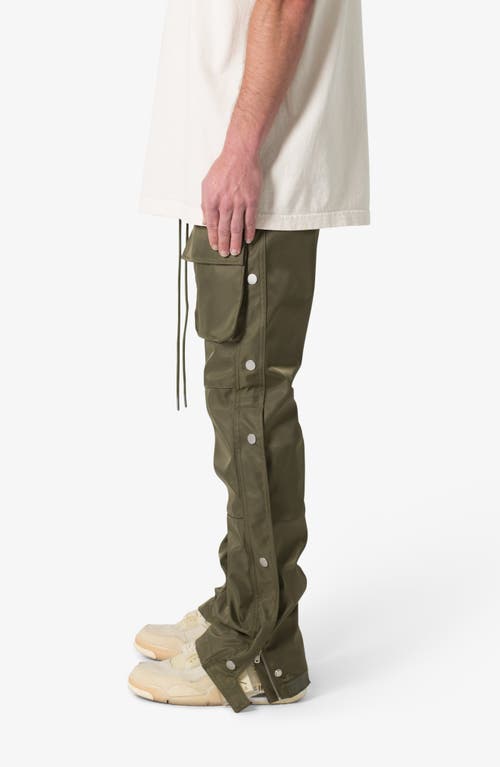 Shop Mnml Side Snap Nylon Cargo Pants In Olive