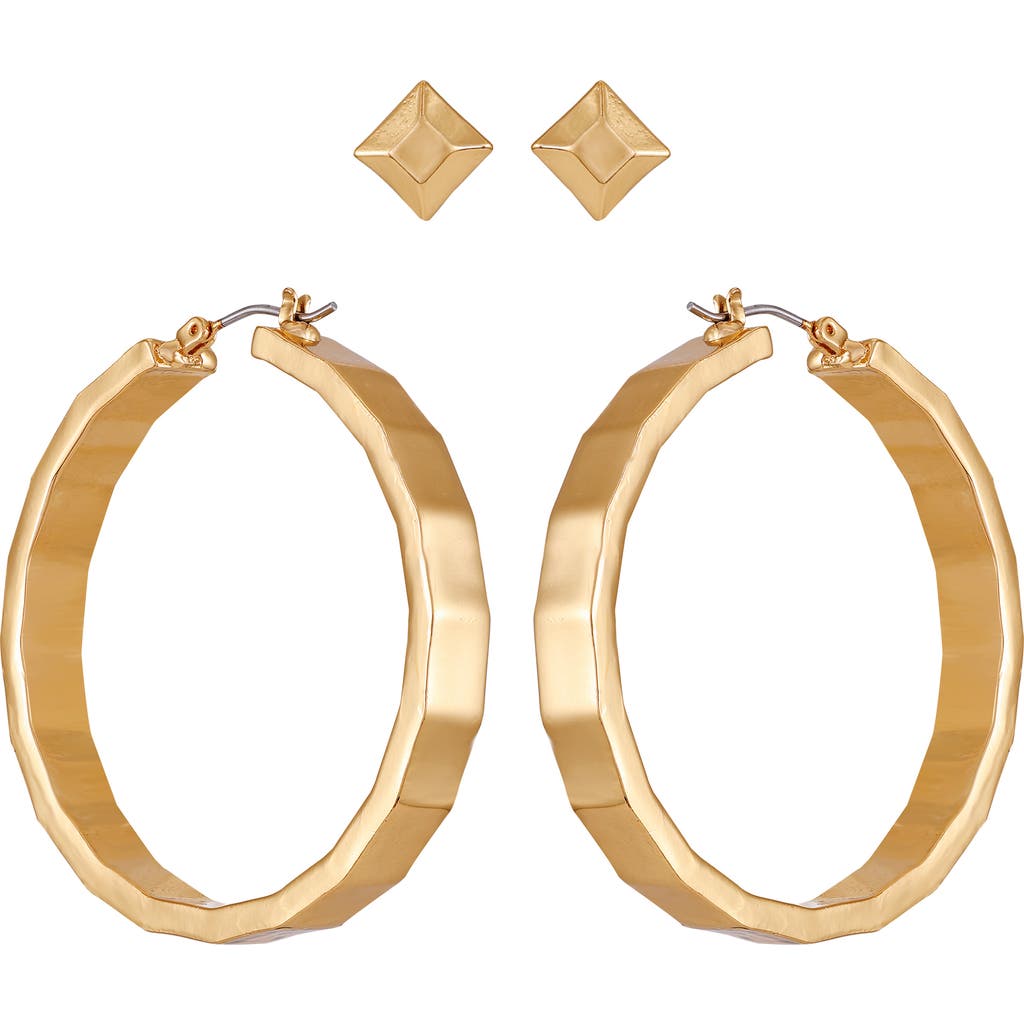 Vince Camuto Set Of 2 Earrings In Gold Tone