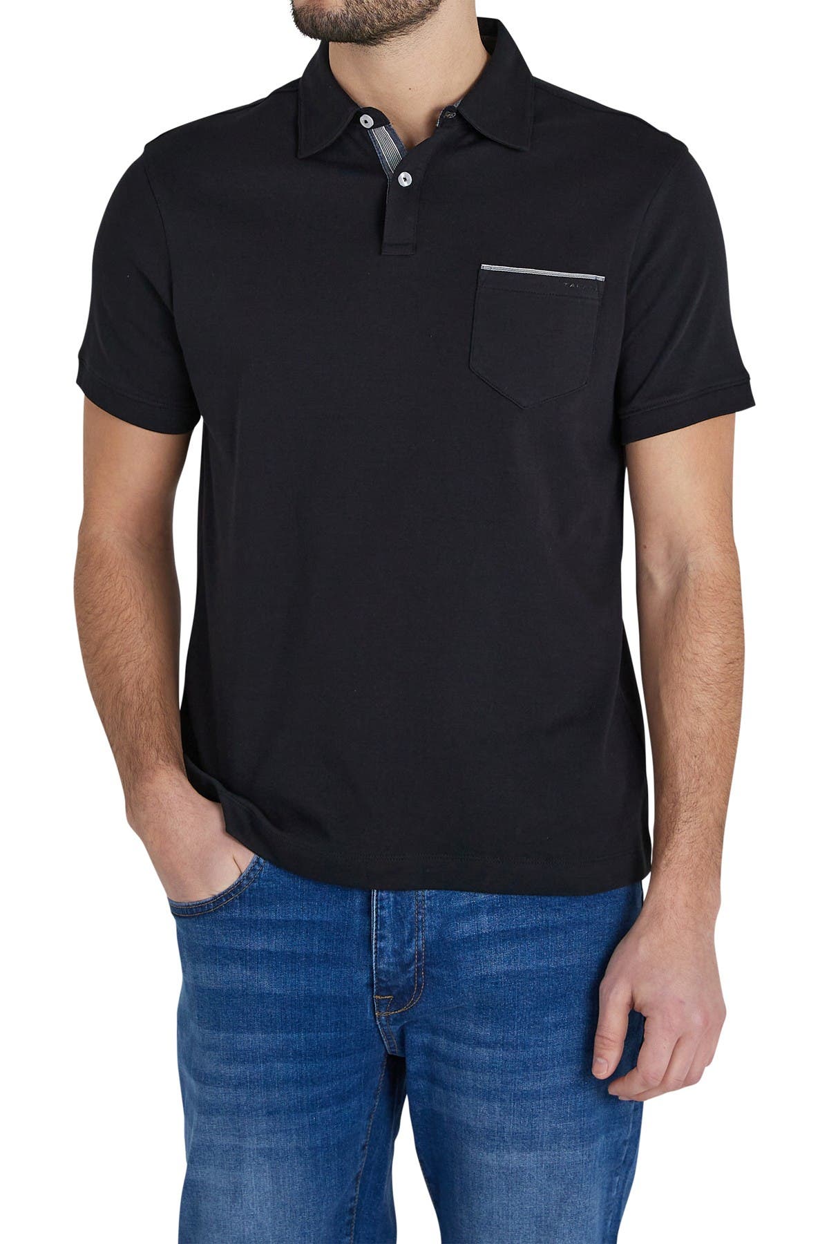 Tahari Updated Interlock Polo Shirt In Black | ModeSens