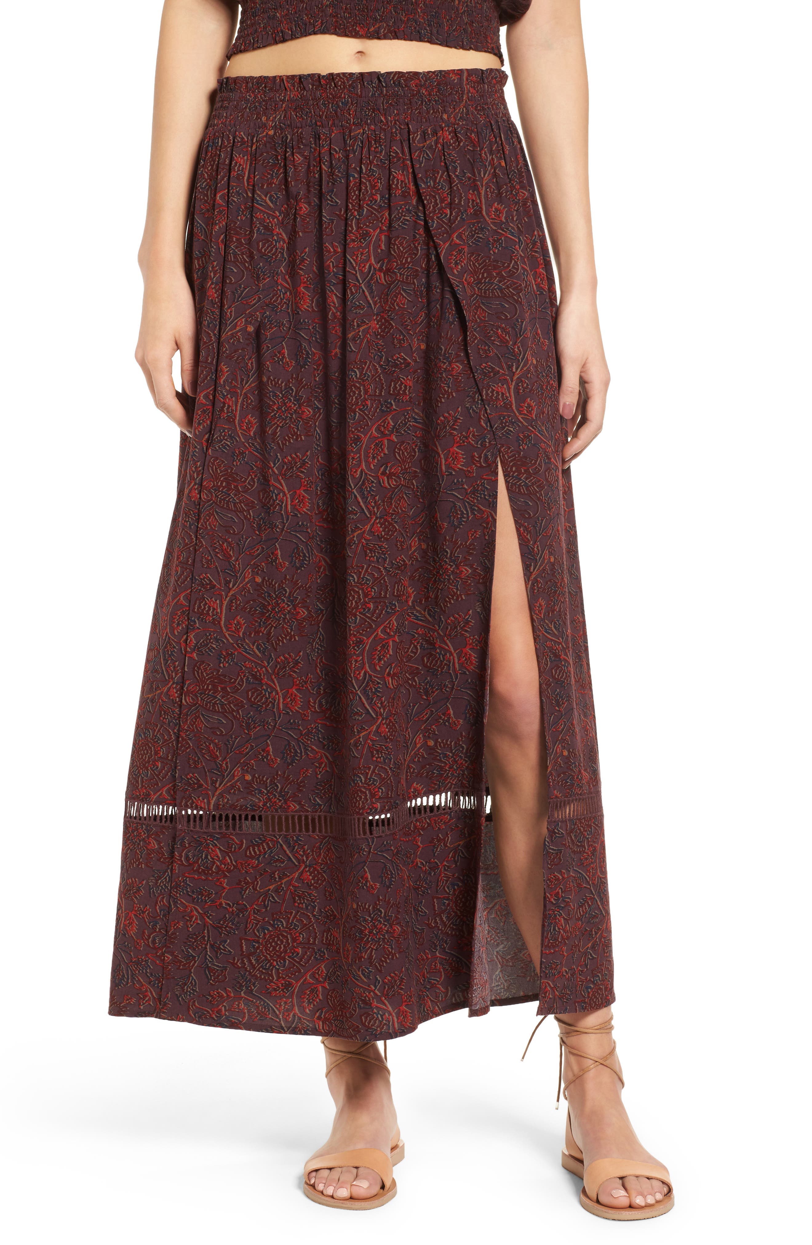 Sun & Shadow Boho Midi Skirt Nordstrom