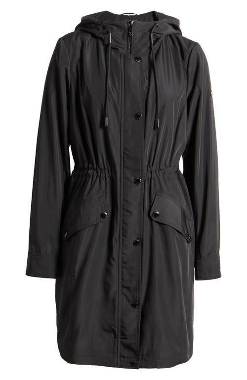 Shop Michael Michael Kors Water Resistant Hooded Anorak In Black