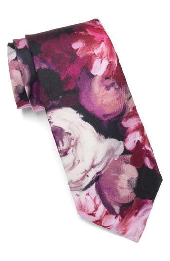Ted Baker London Aion Painted Floral Silk Tie In Pink