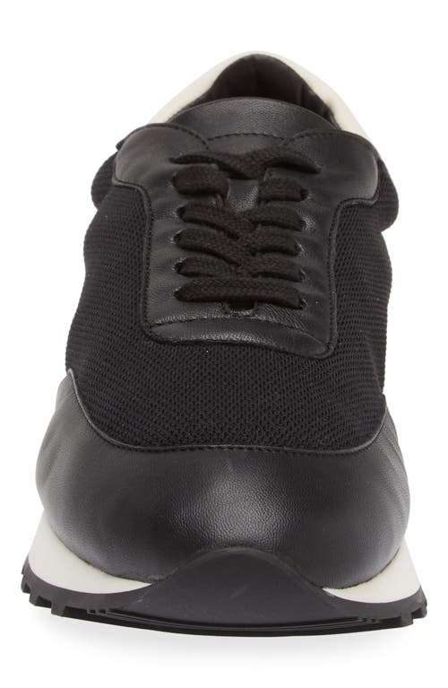 Shop The Row Owen Leather & Mesh Sneaker In Black/white/black