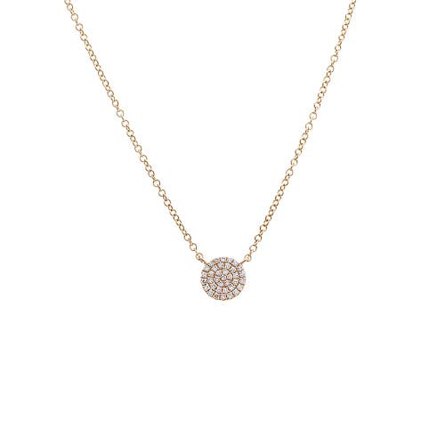 Shop Adina Eden By  Diamond Pave Disc Pendant Necklace 14k In 14k Gold