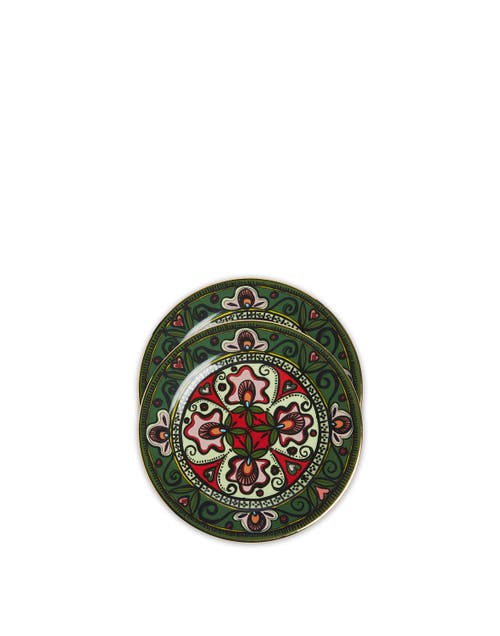 La Doublej Dessert Plates Set Of 2 Abundance Dark Green In Abundance Dark Green