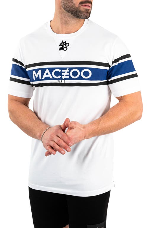 Maceoo Icon Border Cotton Graphic T-shirt In White