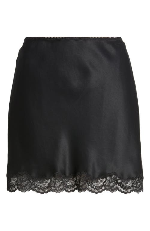 Shop Reformation Neera Satin Skirt In Black