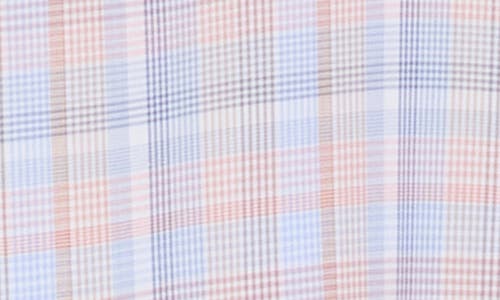 David Donahue Casual Plaid Cotton Twill Button-down Shirt In Blue/red