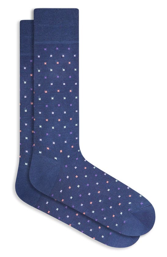 Shop Bugatchi X-dot Dress Socks In Navy
