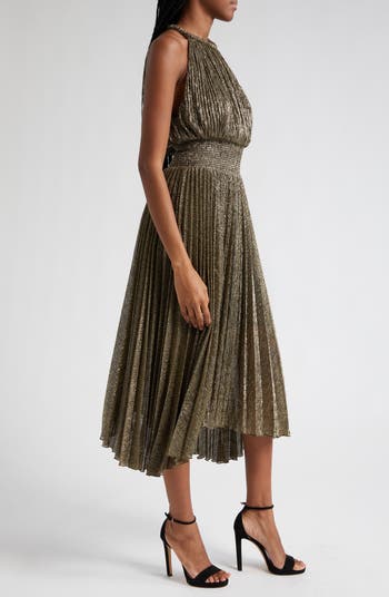 Alc renzo metallic pleated dress sale