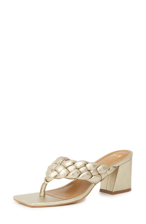 Metallic Block-Heel Sandals for Women | Nordstrom