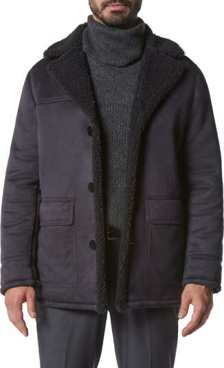 Faux shearling clearance jacket mens black