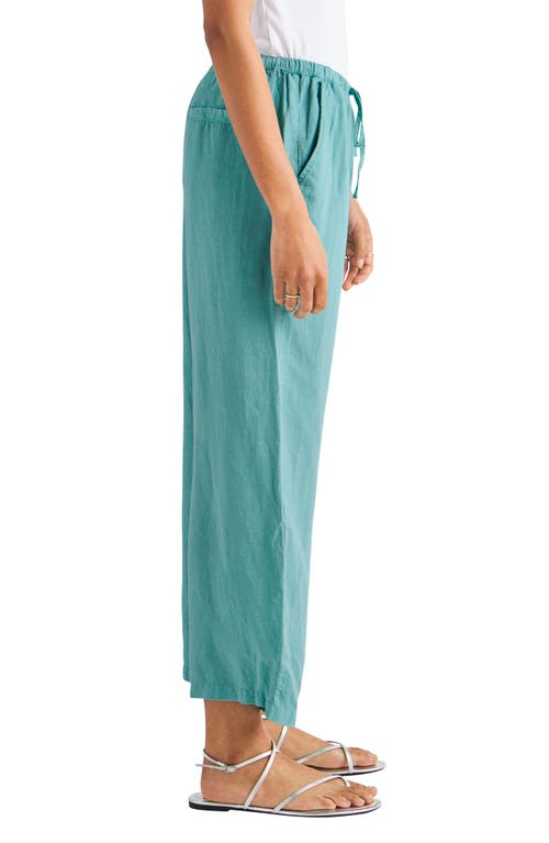 Shop Splendid Dawson Linen Blend Drawstring Pants In Turquoise