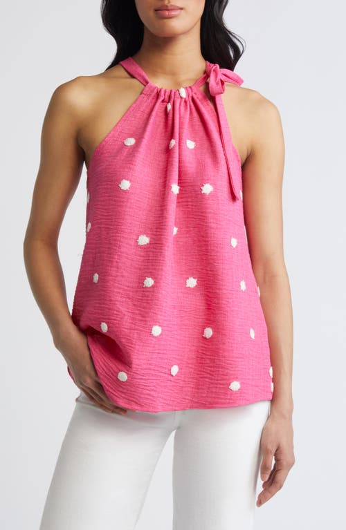 Tie Shoulder Sleeveless Top in Fuchsia