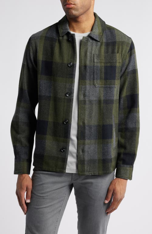 Brax Santiago Button-Up Overshirt in Olive 