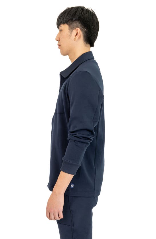 Shop Pino By Pinoporte Stretch Cotton Blend Jacket In Navy