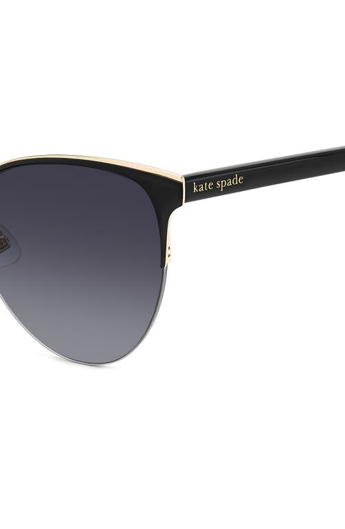 Shop Kate Spade New York Izara 57mm Gradient Cat Eye Sunglasses In Black/grey Shaded