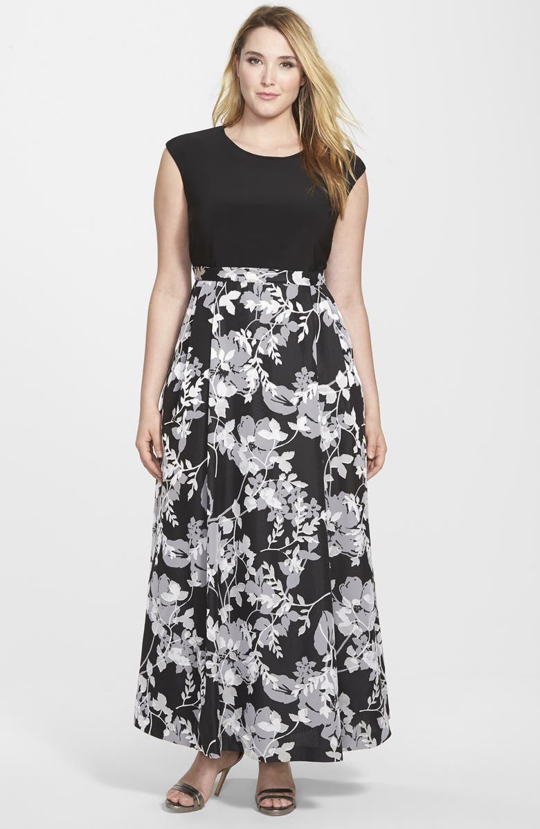 Alex Evenings Print Skirt A-Line Gown (Plus Size) | Nordstrom
