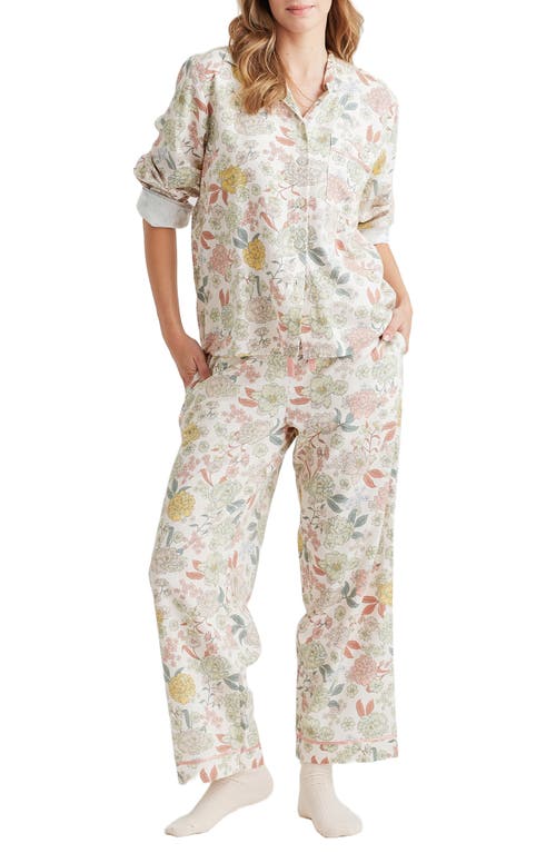 Papinelle Karolina Floral Print Sateen Pajamas in Soft Cinnamon at Nordstrom, Size X-Small
