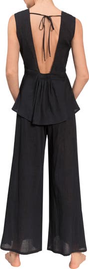 Deep V Wide Leg Pajamas