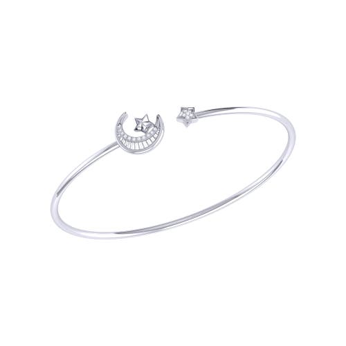 Shop Luvmyjewelry Starkissed Crescent Sterling Silver Diamond Adjustable Cuff